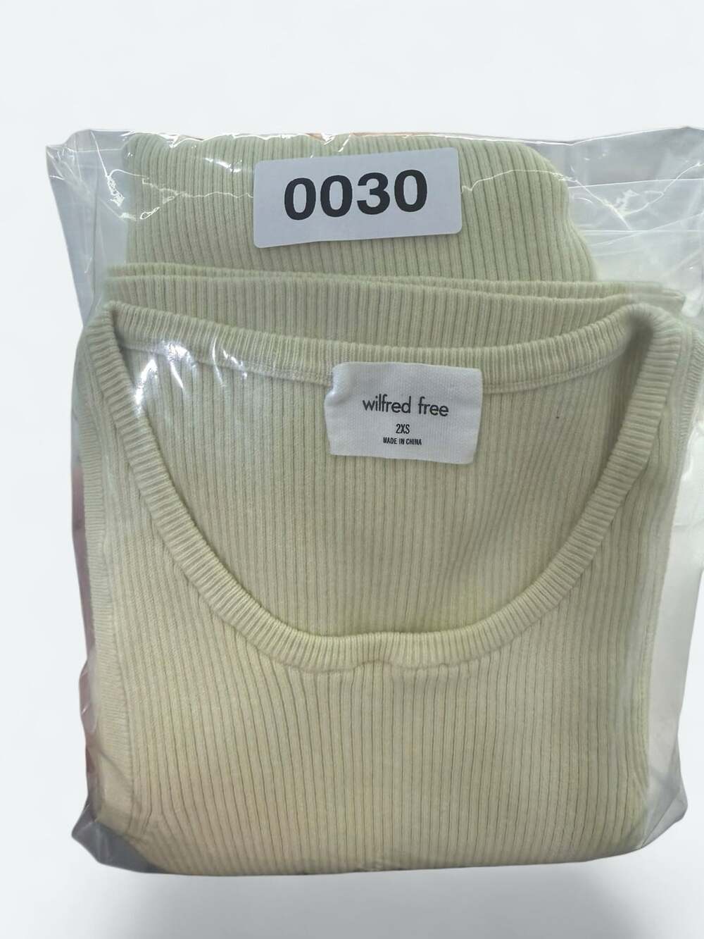 Wilfred Free Cutout Ribbed Mini Dress Size 2XS Yellow - Picture 10 of 10